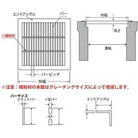 法山本店 つば付ためます用グレーチング （適用ます幅 300mm） 適用荷重：歩道用 HGM-30-19 1セット（5枚入）（直送品）