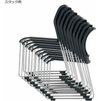 【組立設置込】コクヨ カラベル 会議イス スチールサークル脚 背クッション 肘付 ライトグレー/タンジェリン CK-M643E2GLY4 1脚（直送品）