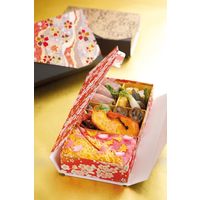 瑞光明 料理・弁当箱 華雅シリーズ 貼箱タイプ 大 華扇 紫 金カップ付（3） v1322hmdhpypugg1jg2 1ケース（100個入）（直送品）