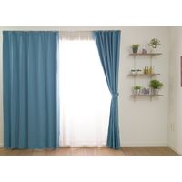 スミノエ デザインライフ プライム2 カーテン 幅3000×長さ2150mm ブルー 1セット（2枚入）（直送品）