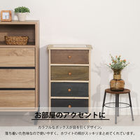 不二貿易 シンクエ2 カラフルチェスト 4段 桐製 幅400×奥行300×高さ670mm 39624 1台（直送品）