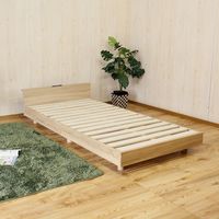 後藤家具物産 スノコベッド 棚付き 継脚タイプ 高さ3段階調整 幅970×奥行2050×高さ550mm ナチュラル BF-CL 1台（直送品）