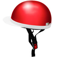 【二輪車・バイク用ヘルメット】アクアドリーム（AquaDream） 白ツバハーフヘルメットキャンディーレッド AD-WH100-CR 1個（直送品）