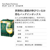 チリ　サンタレジーナ シャルドネ 3L バッグインボックス 白ワイン　辛口　1セット（1本×4）　日本酒類販売　3000ml