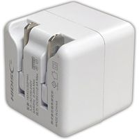 USB充電器 ACアダプター 2ポート（2.4A） 超小型 折りたたみ式 AC充電器 HDACUS2PWH 1個　磁気研究所