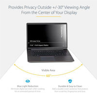 覗き見防止プライバシーフィルター 15インチノートパソコン用 光沢/艶なし加工 ブルーライトカット 左右30度の視野角 PRIVSCNLT15 1個