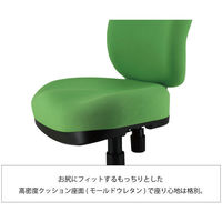 SEKI ボリュームクッションチェア グリーン　可動肘付き　 1脚（2梱包）