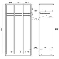 スマイル 更衣室ロッカー OAスチールロッカー 3連3人用 ダイヤル錠（4桁） ブラック 幅900×奥行515×高さ1790mm 1台（3梱包）（取寄品）