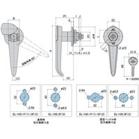 【機構部品・建築金物（ハンドル・取手・引手）】シブタニ 防水ハンドル EL-100-2F 1個（直送品）