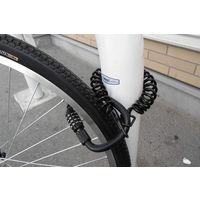 サギサカ カラビナ型ロングワイヤー錠 4mm×180cm ブラック 43770 1個