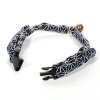 リングバード渡辺 猫コットンカラー 20-32cm 和柄ネイビー 333398 1個（直送品）