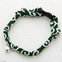 リングバード渡辺 猫コットンカラー ２０ー３２ｃｍ 唐草緑 333400 1個（直送品）