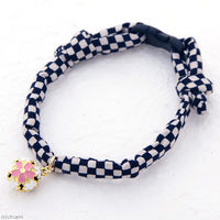 リングバード渡辺 猫コットンカラー 20-32cm 市松模様青 333402 1個（直送品）