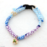 リングバード渡辺 猫コットンカラー 20ー32cm 牡丹柄ブルー 333409 1個（直送品）