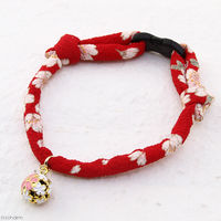 リングバード渡辺 猫コットンカラー 20ー32cm 桜 赤 333596 1個（直送品）