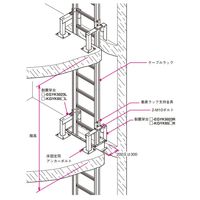 ネグロス電工 立上りラック用架台 標準色 PKGYK6523L 1台（直送品）