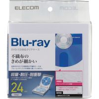 Blu-ray DVD CD対応クリアケース ファイル 24枚収納 不織布 インデックスラベル付 クリア CCD-FBB24CR エレコム 1個（直送品）
