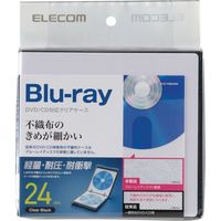 Blu-ray DVD CD対応クリアケース ファイル 24枚収納 不織布 インデックスラベル付 クリア黒 CCD-FBB24BK エレコム 1個