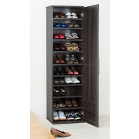 ファミリー・ライフ シューズボックス ミラー付 幅450×奥行390×高さ1600mm ナチュラル 0382110 1台（直送品）