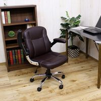 後藤家具物産 エルサ OAチェアー 跳ね上げ式肘 ソフトレザー ブラック OA-ELS-BK 1脚（直送品）