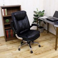 後藤家具物産 オラフ OAチェアー 跳ね上げ式肘 ソフトレザー 座面ポケットコイル キャメル OA-ORF-CM 1脚（直送品）