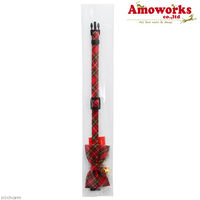 アモワークス 首輪 チェックリボン M レッド 107967 1個（直送品）