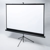 サンワサプライ プロジェクタースクリーン 三脚式 16:9 100型相当 幅2370×奥行860×高さ3100mm ブラック 1個（直送品）
