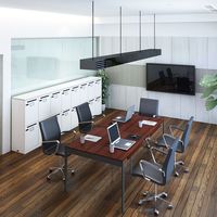 【軒先渡し】Y2K AKIRA スリムミーティングテーブル 幅3000×奥行1000×高さ720mm ブラウン 1台（直送品）