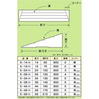 バリアフリー静岡 木製　滑りにくいスロープ　3.4×13×80　S-34　ダーク 1本　【歩行補助】介援隊カタログ R0356（直送品）