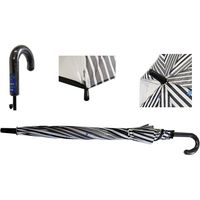 共栄工業 55cm ストライプ ジャンプ傘 黒 30166 1セット（6本）（直送品）
