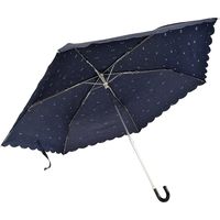 共栄工業 50cm リボン柄 折りたたみ日傘 紺 68095 1セット（6本）（直送品）