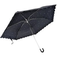 共栄工業 50cm リボン柄 折りたたみ日傘 黒 68096 1セット（6本）（直送品）