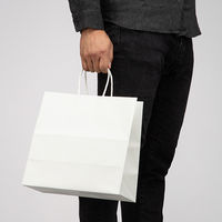 丸紐クラフト紙手提袋ベーシックタイプ 280×280×150mm 白無地 1セット（900枚）アスクル 【紙袋】  オリジナル