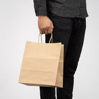 丸紐クラフト紙手提袋ベーシックタイプ 260×300×180mm 茶無地 1セット（900枚）アスクル 【紙袋】  オリジナル