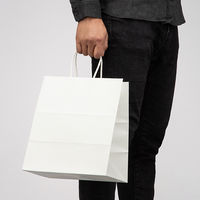 丸紐クラフト紙手提袋ベーシックタイプ 260×300×180mm 白無地 1セット（900枚）アスクル 【紙袋】  オリジナル