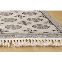 萩原 トルクメン プリントラグ 手織り絨毯風 450×1800mm アイボリー 240623217 1枚（直送品）