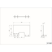 アール・エフ・ヤマカワ アクリルボード アクリル衝立 幅900×奥行150×高さ600mm クリア（透明）（飛沫防止）1台