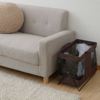 YAMAZEN 【荷物置き】メッシュバスケット M 折りたたみ ブラウン HTB-M(BR) 1個