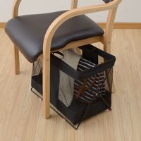 YAMAZEN 【荷物置き】メッシュバスケット M 折りたたみ ブラック HTB-M(BK) 1個