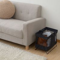 YAMAZEN 【荷物置き】メッシュバスケット S 折りたたみ ブラック HTB-S(BK) 1個