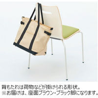 well-be プライウッドチェア ナチュラル×ブラウン 1箱（4脚入）幅530mm PVCレザー キャスター無し スタッキング可能