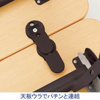 サンテック SFフォールディングテーブル 抗ウイルス・抗菌メラミン化粧板仕様　2人用 ナチュラル 幕板付 幅1500×奥行450×高さ700mm 1台（2梱包）