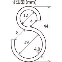 清水 アイアンSフック 全長44mm (2パック入) SH-ISH40K（直送品）