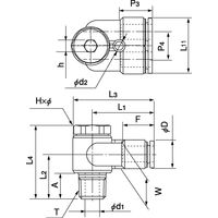 ニッタ プッシュワンA ユニバーサルブランチエルボ ALYB8ーR3/8 1セット(5個)（直送品）