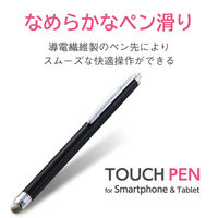 タッチペン スタイラスペン 導電繊維 スタンダードタイプ 12本入り P-TPS03BK/12 エレコム 1個