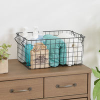 不二貿易 スタッキングワイヤーバスケット BK 37x26x18 26680 1個