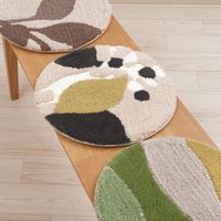 センコー M+home　シャトー　チェアパッド　直径約38cm　ブルー M+170628 1個（直送品）