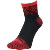 ディックコーポレーション 安全靴用カラーソックス グラデーション 5本指 アンクル レッド 2色入 CB-070 1セット（直送品）