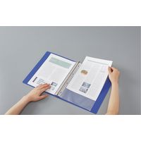 コクヨ クリヤーブック＜Glassele＞（替紙式・背ポケットタイプ・リングファイル） A4タテ 30穴 ブルー ラーGLB720B 1セット（10冊）