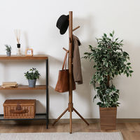 不二貿易 超極太ポールハンガー LOG 幅510×奥行440×高さ1510mm ブラウン　 10786 1本（直送品）